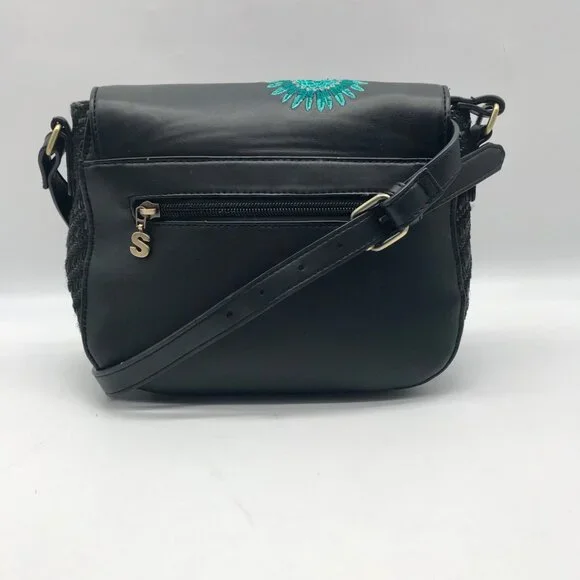 Desigual Black Faux Leather Varsovia Far West Crossbody Bag - Picture 2 of 10